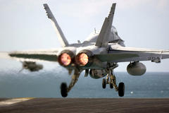 fighter jet take off with after burner